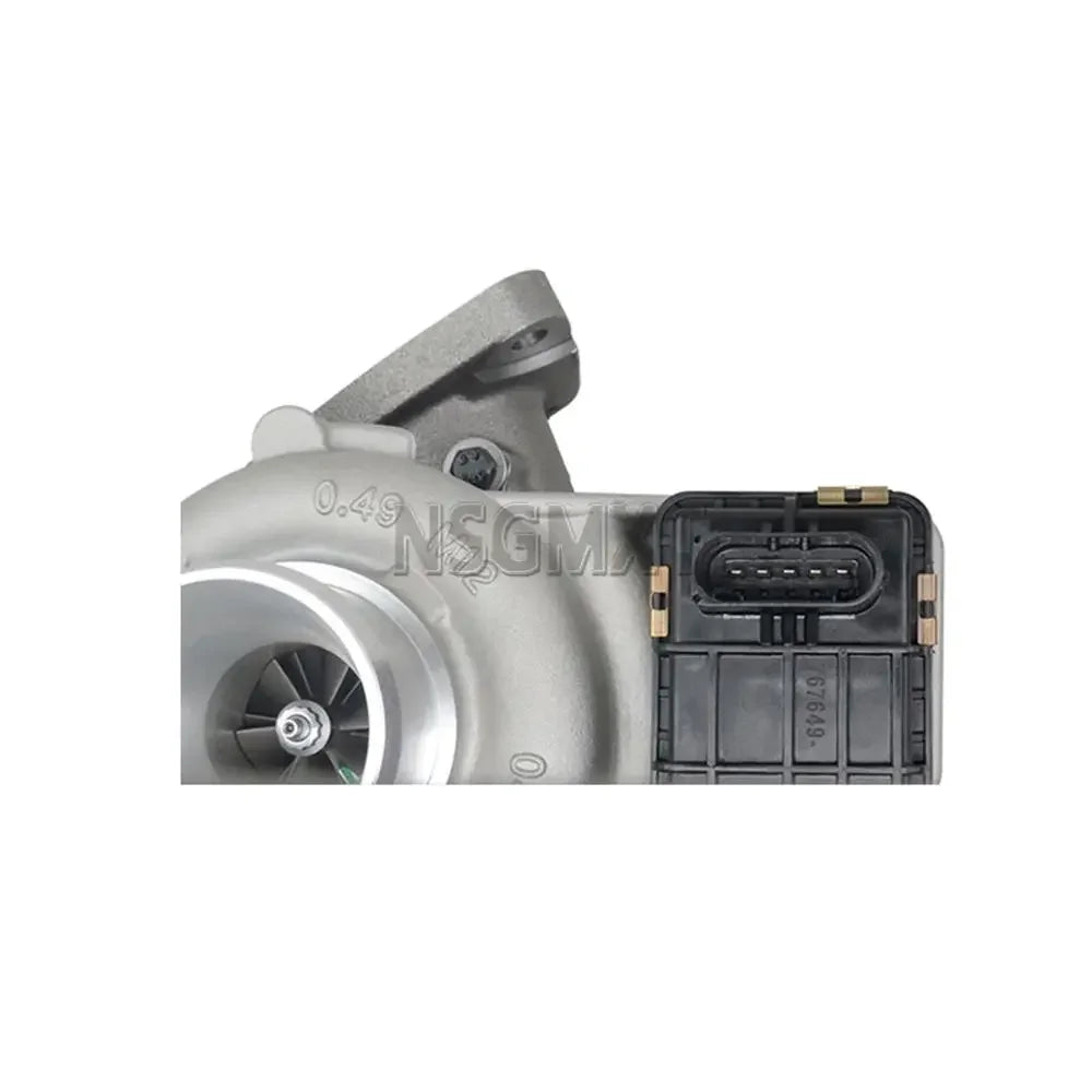 Srebrna metaliczna turbosprężarka ap03 gt1749v z czarnym plastikiem zaciskiem elektrycznym do ford transit tdci rwd kasten