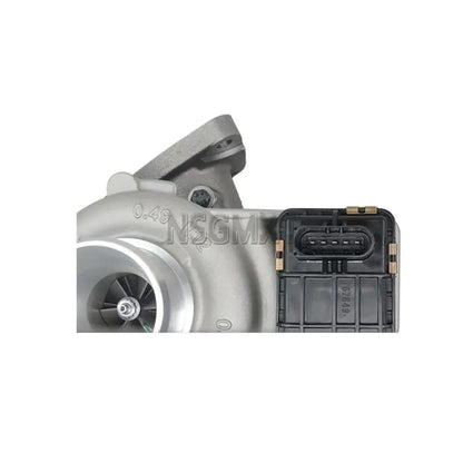 Srebrna metaliczna turbosprężarka ap03 gt1749v z czarnym plastikiem zaciskiem elektrycznym do ford transit tdci rwd kasten