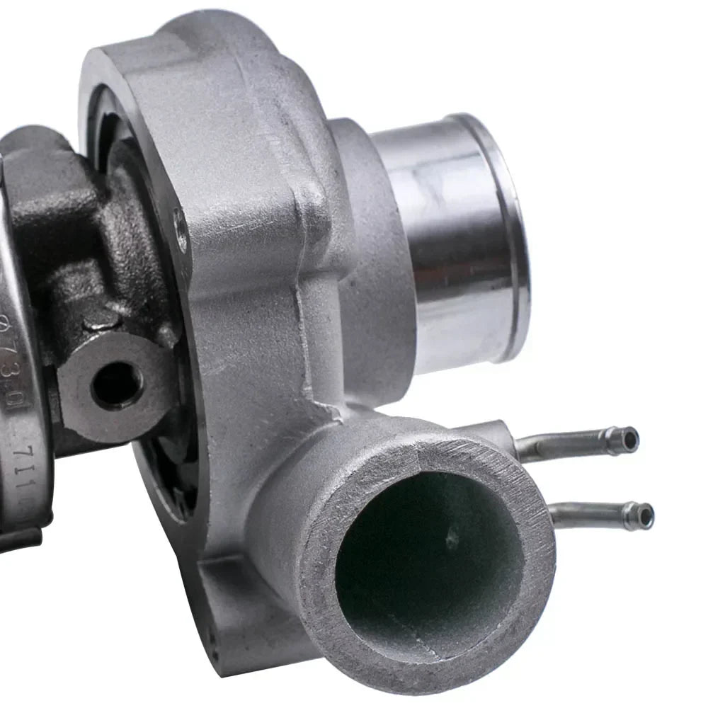Srebrna metaliczna turbosprężarka mitsubishi pajero ii 2.5 td 4d56 kod silnika z matowym wykończeniem i polerowanym wlotem