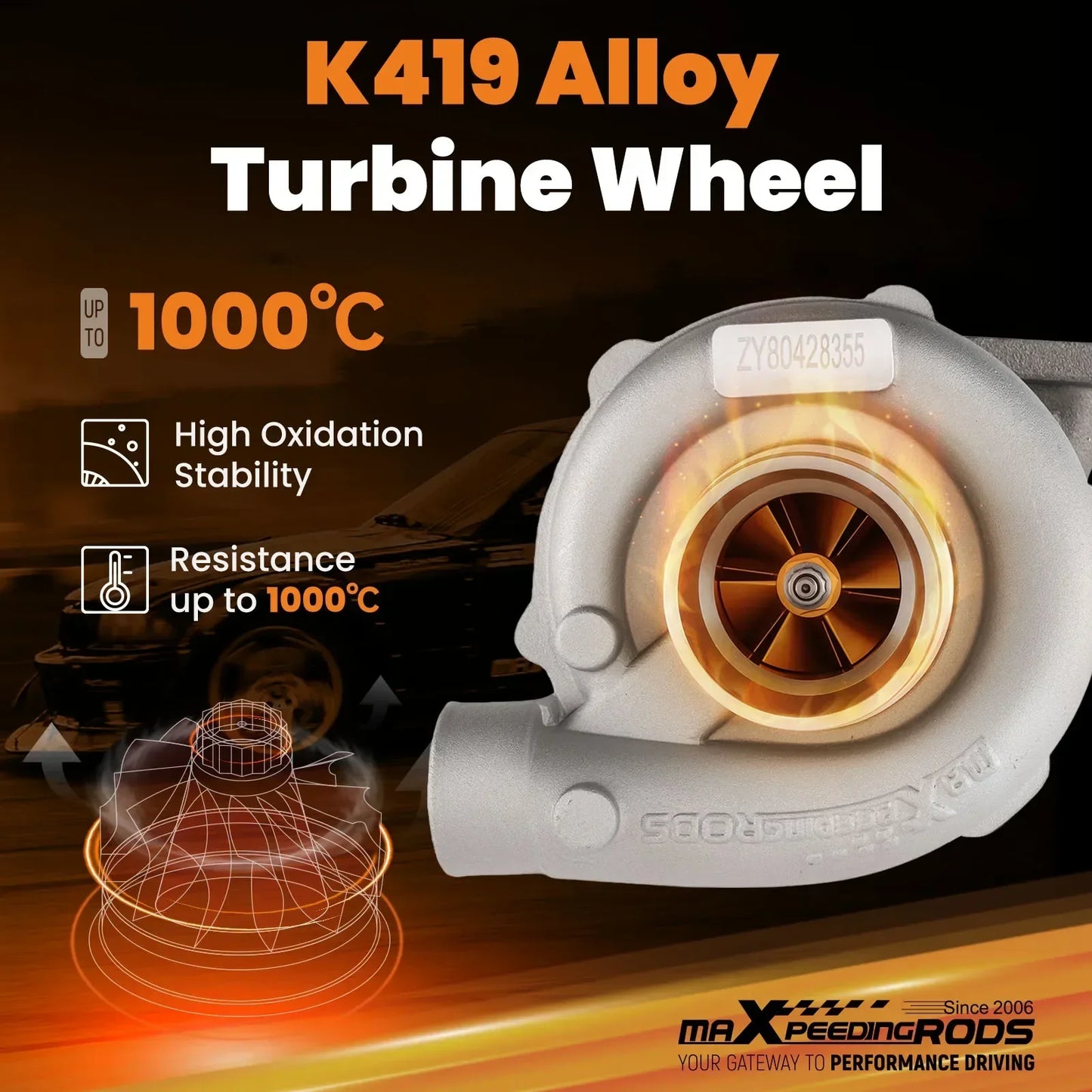 Turbocompressore T3/T4 T04E T3 5 viti A/R 0,63