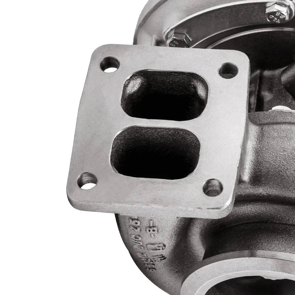 Srebrny metaliczny turbo sprężarka s300sx3 twin scroll flansza s300sx3 z kwadratową podkładką i dwoma owalnymi otworami