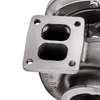 Srebrny metaliczny turbo sprężarka s300sx3 twin scroll flansza s300sx3 z kwadratową podkładką i dwoma owalnymi otworami