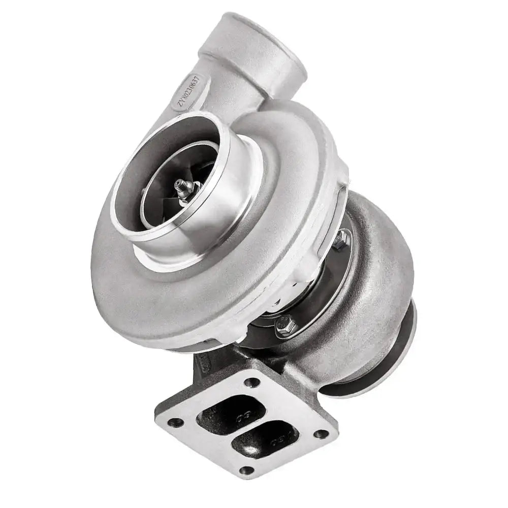 Srebrna metaliczna turbo sprężarka z polerowaną obudową turbiny i żeliwną flanszą s300sx3 twin scroll flansza s300sx3