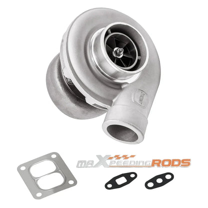 Srebrna metaliczna turbina turbo sprężarka flansza s300sx3 twin scroll z widocznymi łopatkami turbiny
