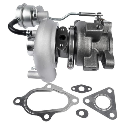 Srebrna metaliczna turbosprężarka td04-12t z czarnymi wężami i uszczelkami do mitsubishi pajero 4m40-t