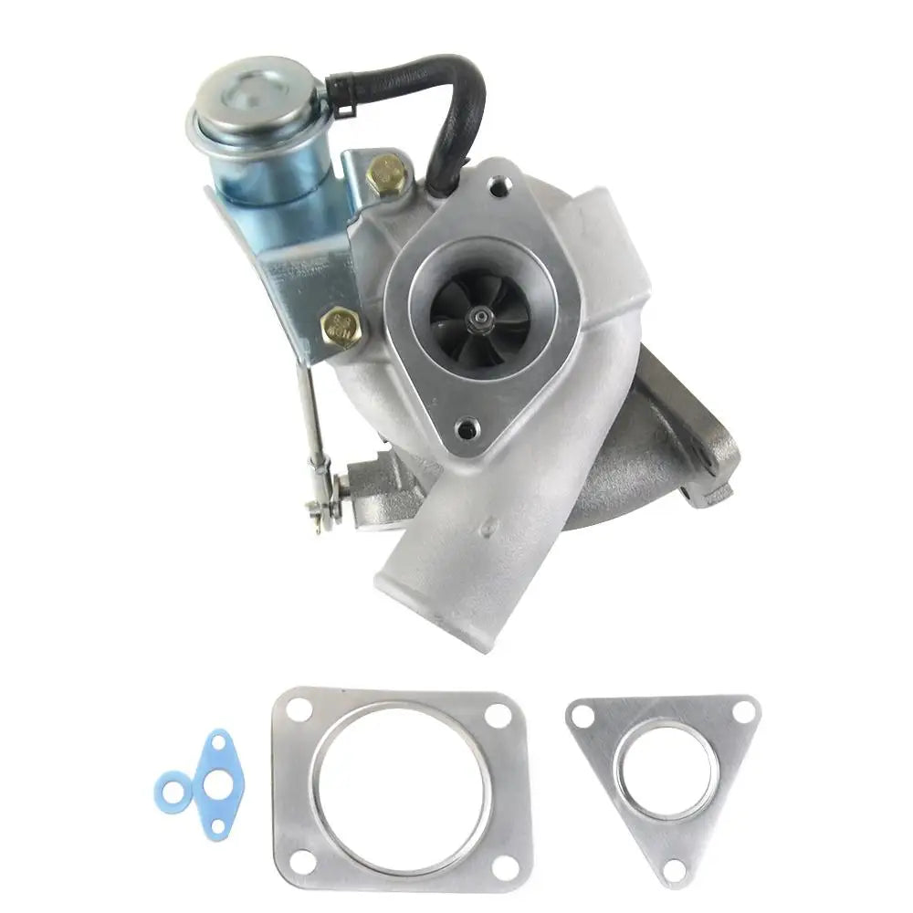 Srebrna metaliczna turbosprężarka z niebieskim obudową i czarnym wężem z uszczelkami do ford transit mk7 2.4 tdci rwd 2006