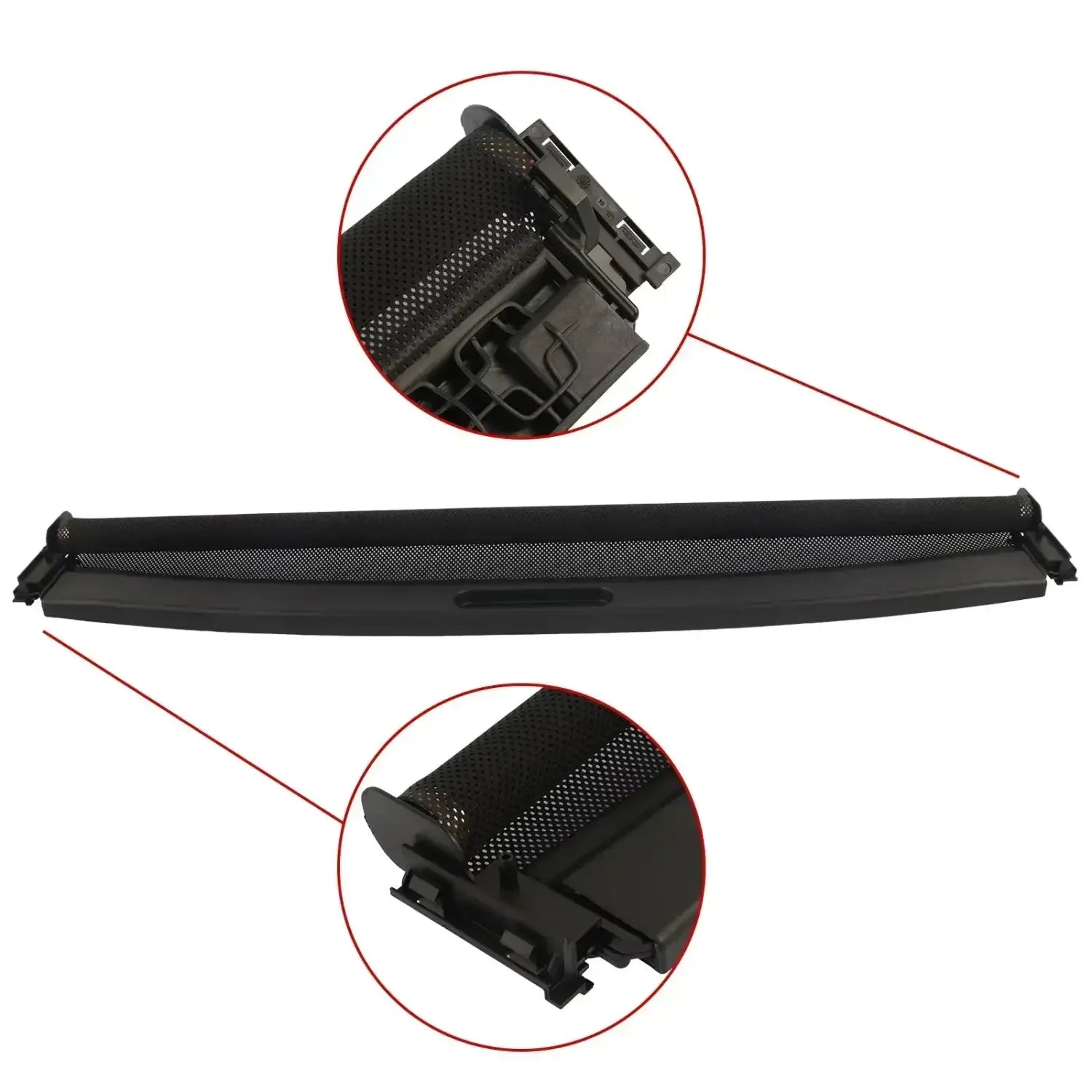 Czarna plastikowa tylna osłona szyberdachu do mini cooper r55 r56 r60 z siateczkową fakturą i mocowaniem