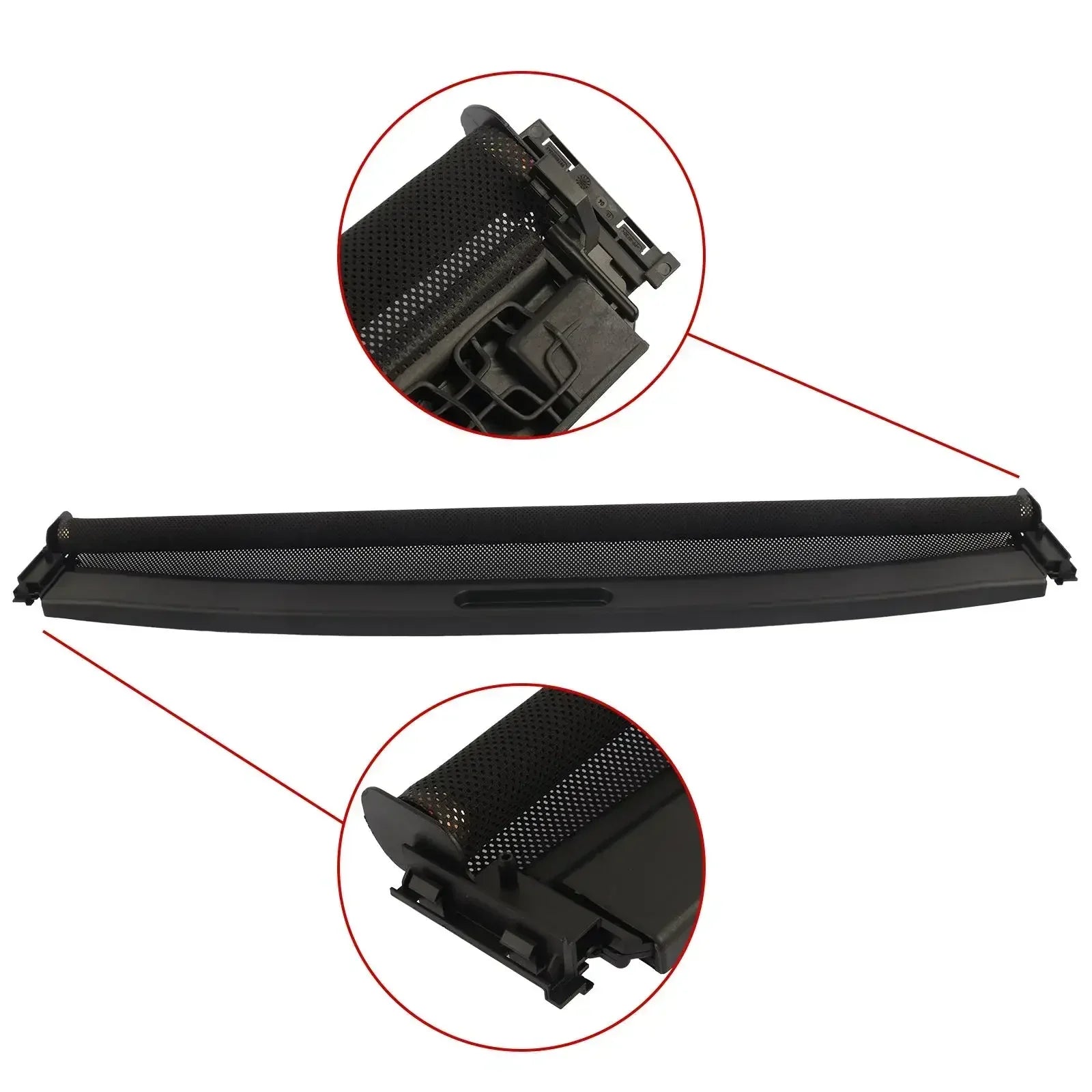 Czarna plastikowa tylna osłona szyberdachu do mini cooper r55 r56 r60 z siateczkową fakturą i mocowaniem