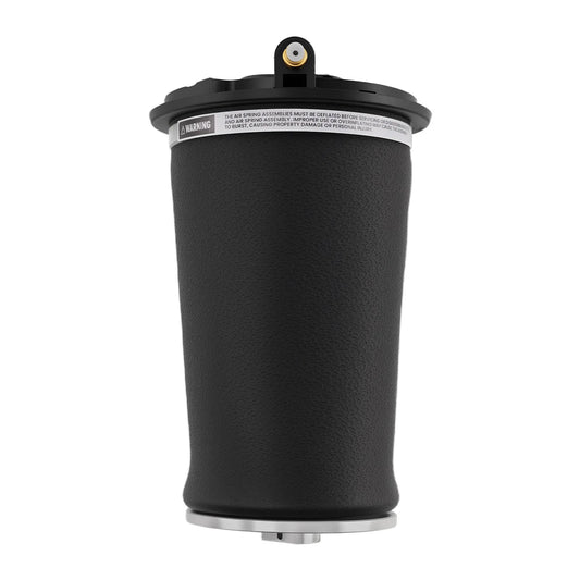 Czarna teksturowana membrana zawieszenia powietrznego z metalową srebrną podstawą do land rover range rover p38 mk ii 94-02