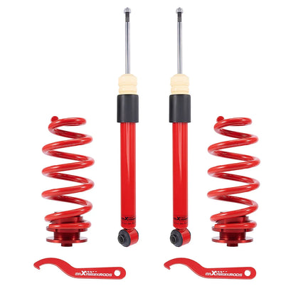 Czerwony zestaw zawieszenia coilover tylny do audi a4 b6 b7 2002 2008 z amortyzatorami i sprężynami z połyskiem