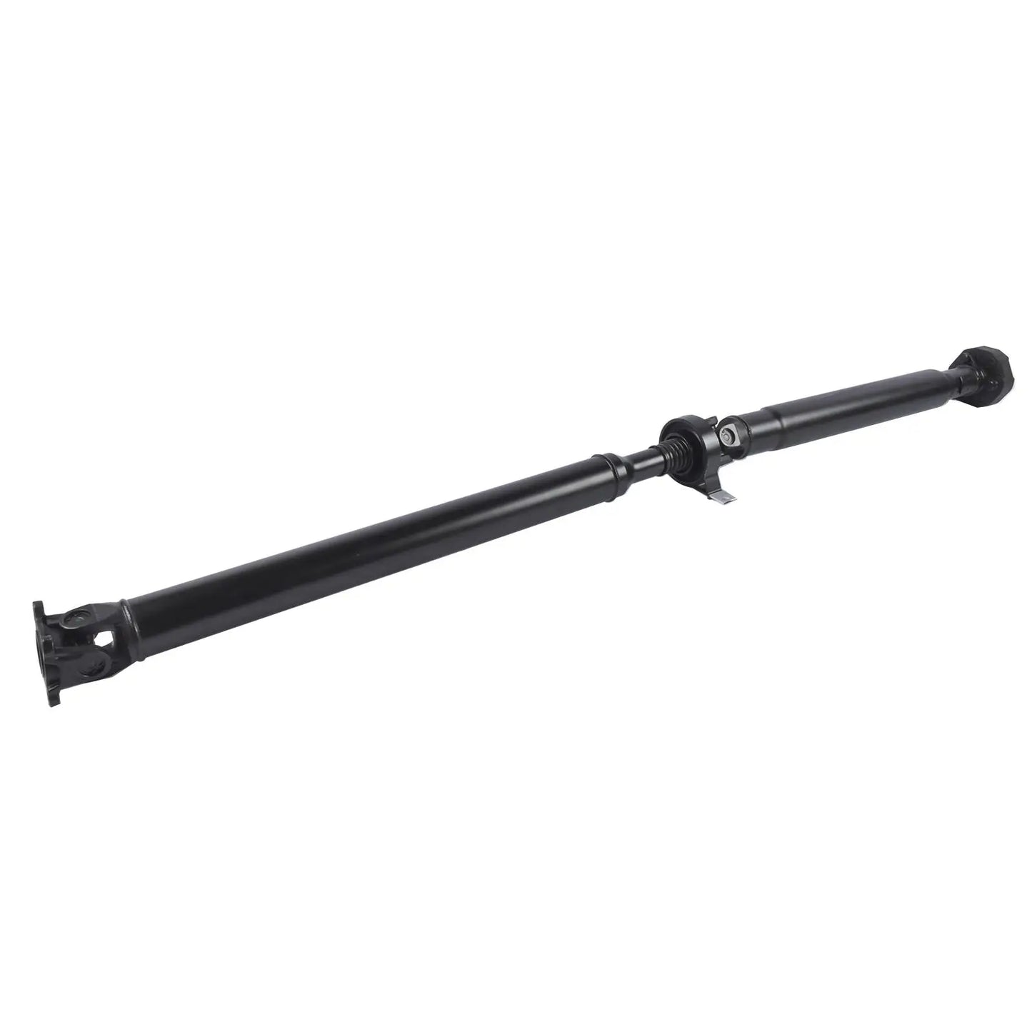 Czarny metalowy tylny wał napędowy bmw e46 manual z centralnym przegubem i kołnierzowymi końcami ap03 1585mm