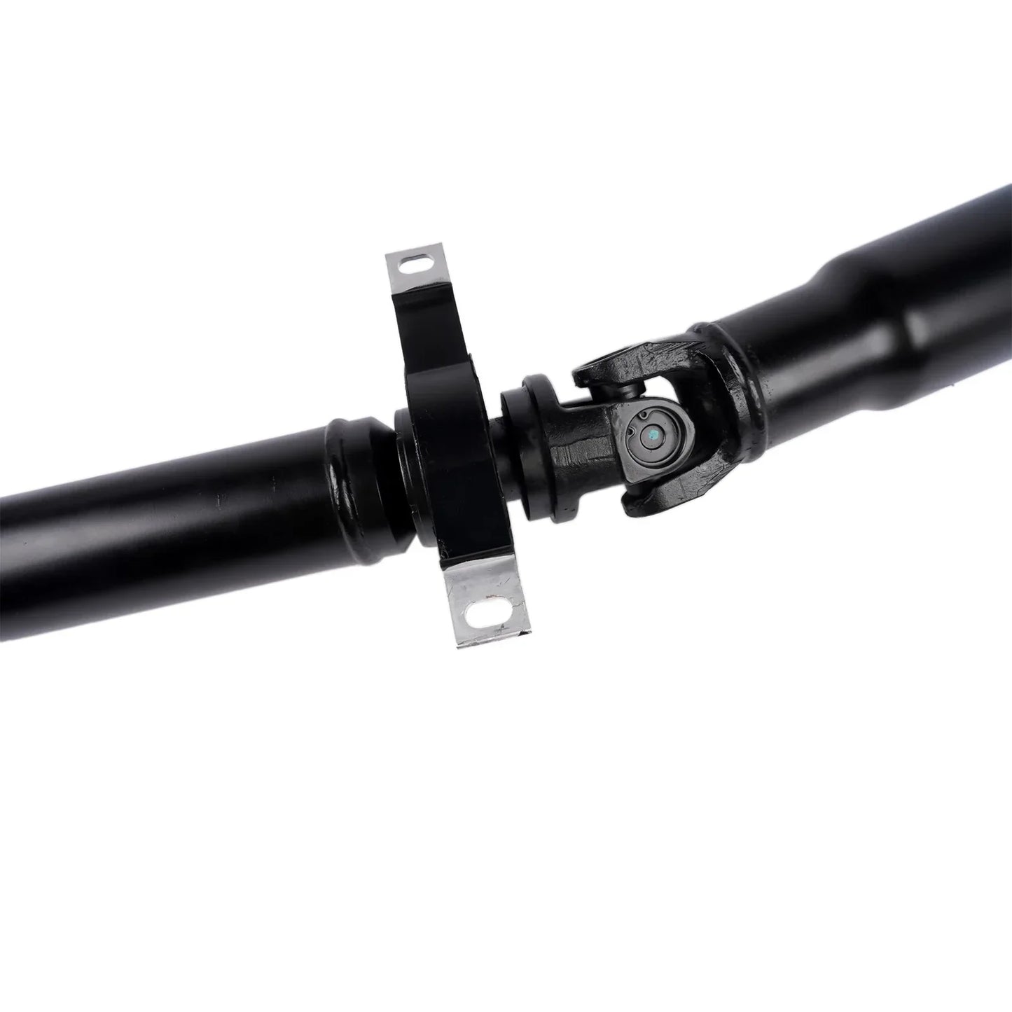 Czarny zespół wału napędowego tylnego do bmw e46 z metalowym przegubem u i uchwytem montażowym długość 1412 mm