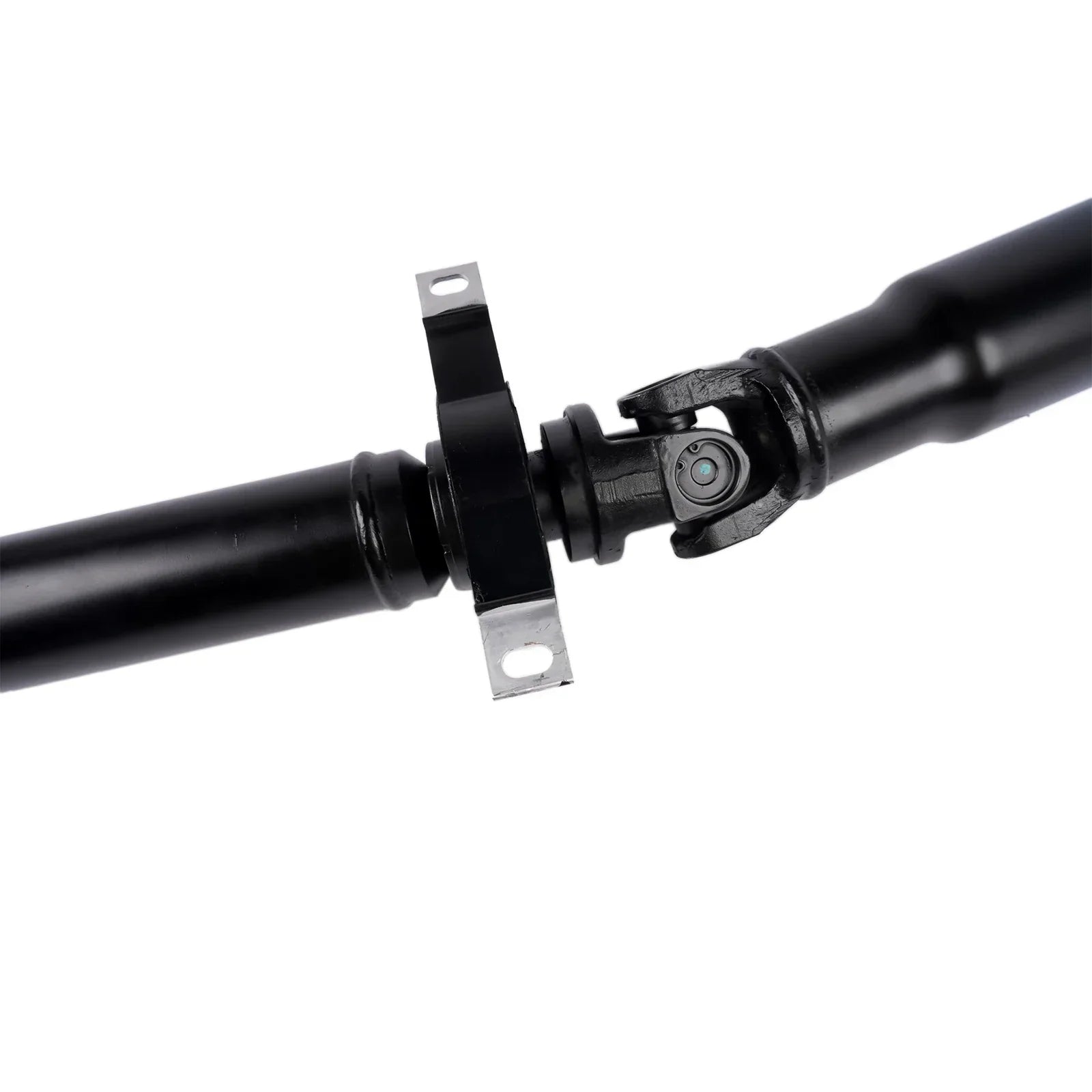 Czarny zespół wału napędowego tylnego do bmw e46 z metalowym przegubem u i uchwytem montażowym długość 1412 mm