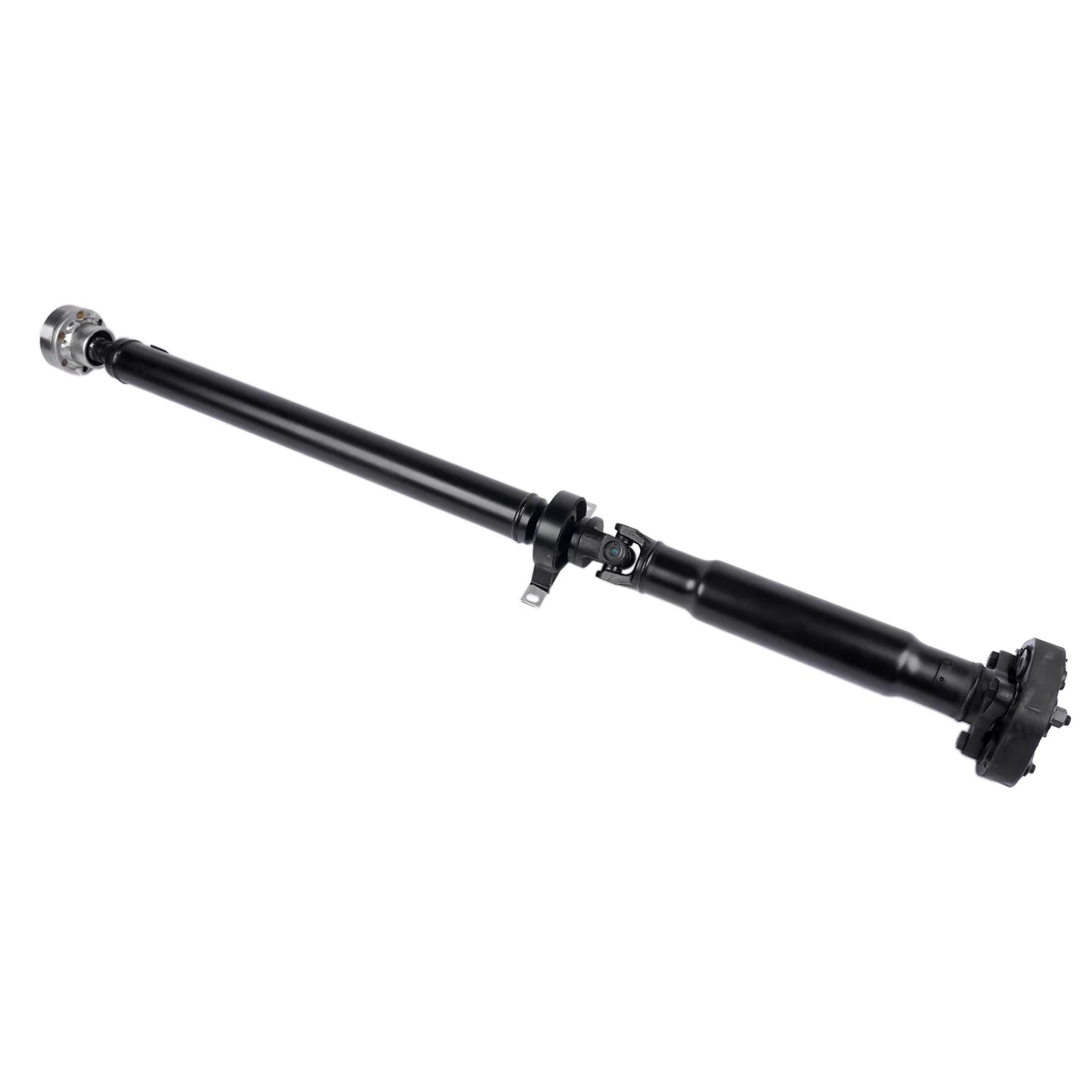Czarny zespół wału napędowego tylnego do bmw e46 1998-2006 z centralnym przegubem i metalowymi końcówkami