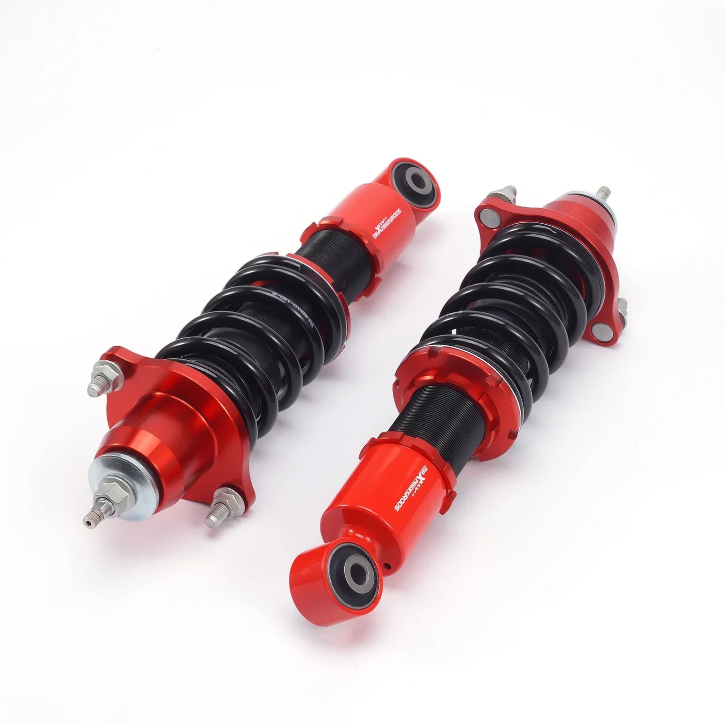 Tylny zestaw coiloverów 24 stopni regulacji czerwono czarnych do honda civic em2 2001 2005 z wydajnym designem