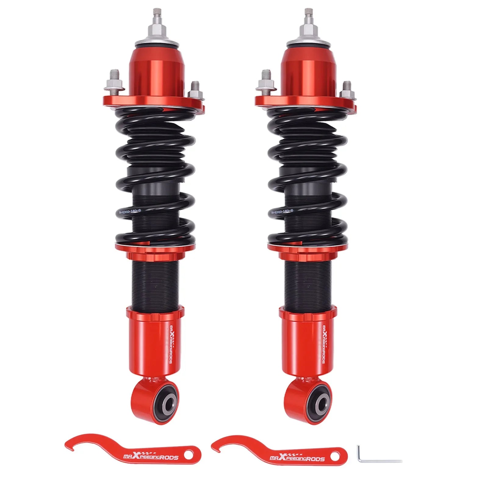 Tylny zestaw coiloverów 24 stopni regulacji do honda civic em2 2001 2005 czerwono czarne sprężyny i mocowania