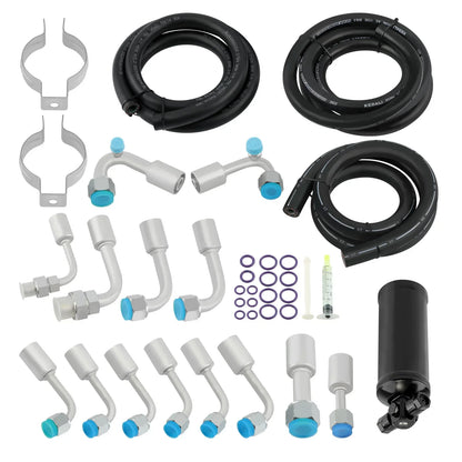 Kit de tuyau de climatisation universel 134a & Séchoir noir & Raccords toriques