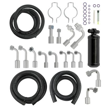 Kit de tuyau de climatisation universel 134a & Séchoir noir & Raccords toriques