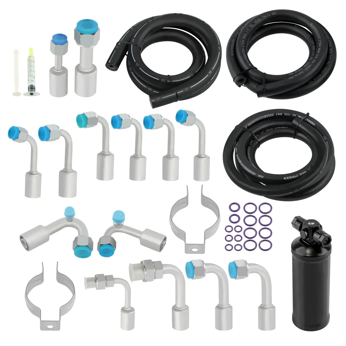 Kit de tuyau de climatisation universel 134a & Séchoir noir & Raccords toriques