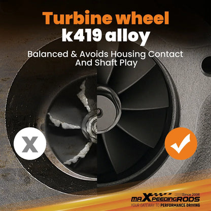 Turbocompresseur universel à billettes T3T4 T04E A/R .63, turbocompresseur à bride à 5 boulons, Type rue
