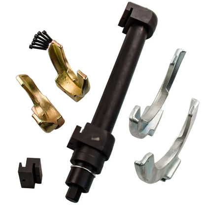 Universal McPherson strut spring extractor with replaceable handles