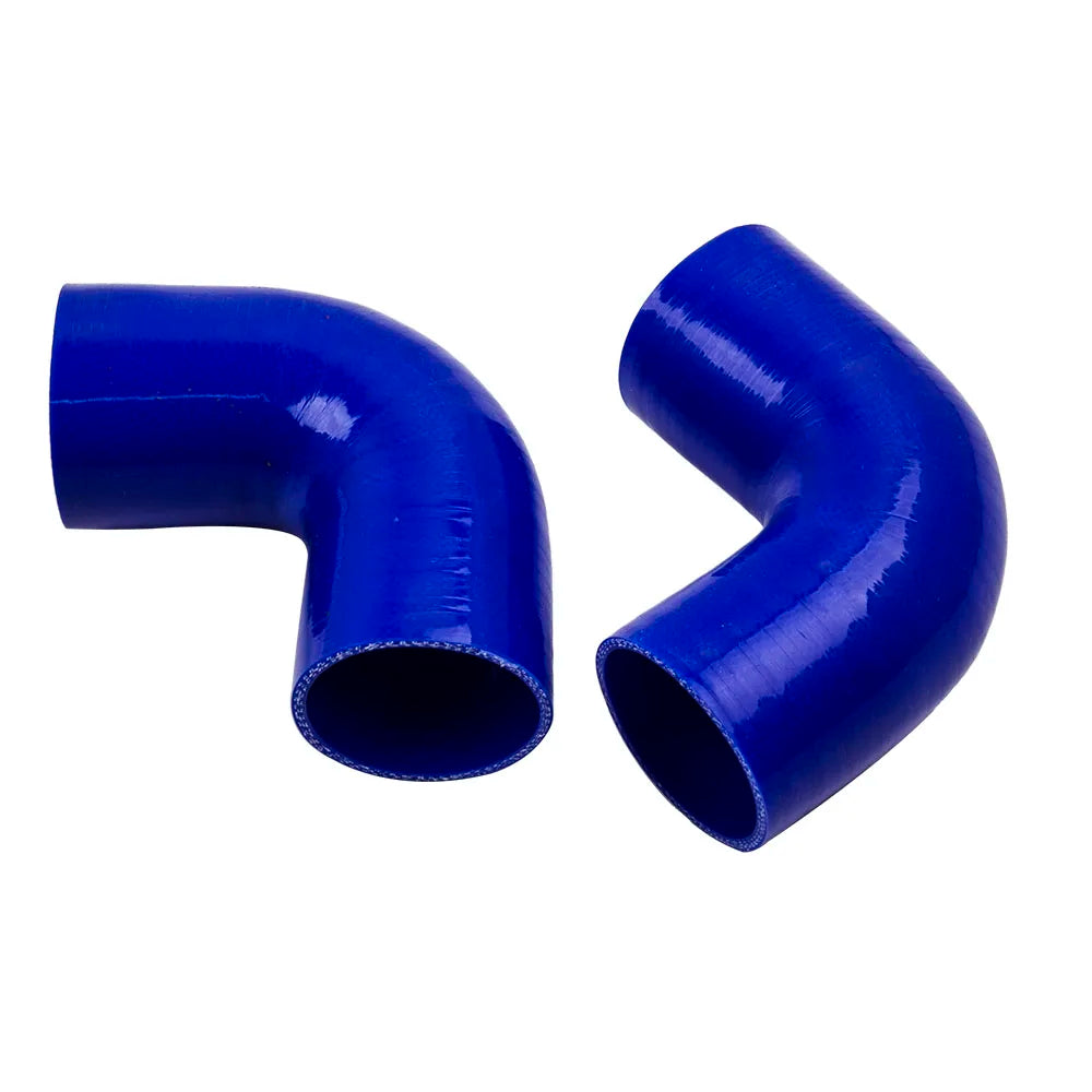 Universal gør-det-selv 8 stk. 2.5" Turbo Intercooler Rør Rørsæt Blå Silikoneslanger