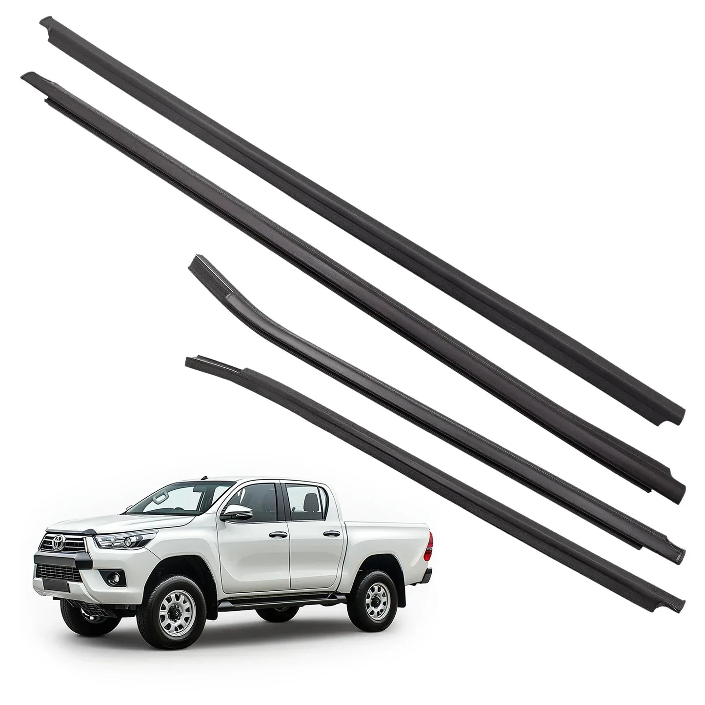 External door glass seals Toyota Hilux SR5 Vigo 2005–2015