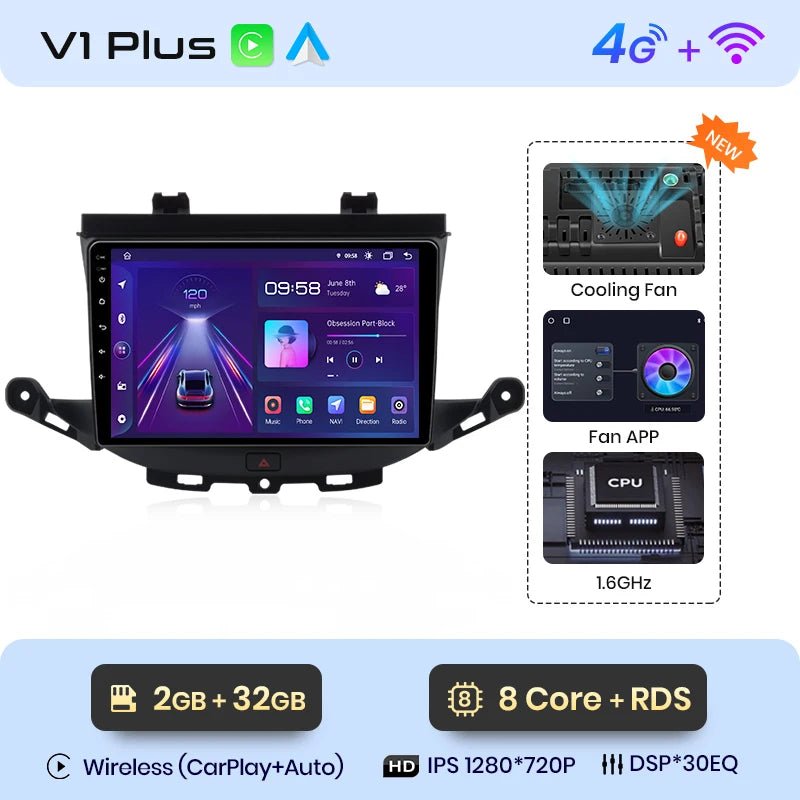 V1 Plus Car Radio For Opel Astra K 2015 - 2019 wireless CarPlay Android Auto car intelligent systems No 2 din 2din DVD - Multigenus