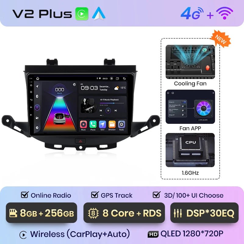 V1 Plus Car Radio For Opel Astra K 2015 - 2019 wireless CarPlay Android Auto car intelligent systems No 2 din 2din DVD - Multigenus