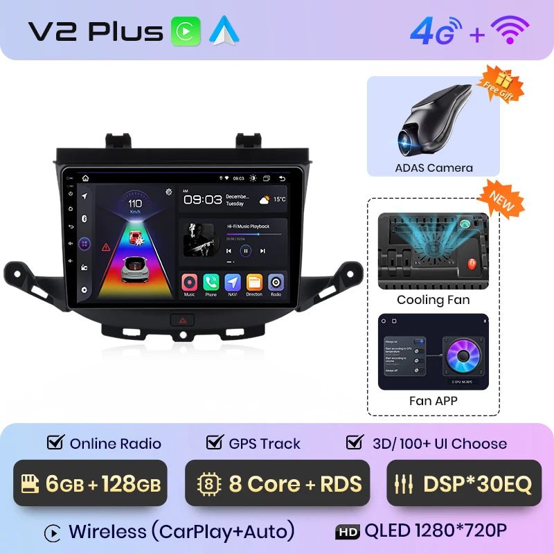 V1 Plus Car Radio For Opel Astra K 2015 - 2019 wireless CarPlay Android Auto car intelligent systems No 2 din 2din DVD - Multigenus