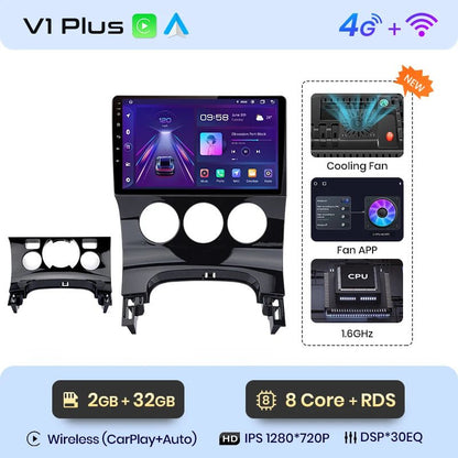 V1 Plus Car Radio For Peugeot 3008 2009 - 2015 wireless CarPlay Android Auto car intelligent systems No 2 din 2din DVD - Multigenus