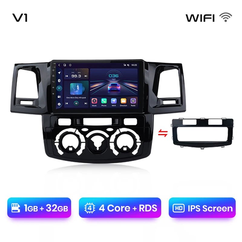 V1 Plus Car Radio For Toyota Fortuner Hilux Revo Vigo 2007 - 2015 wireless CarPlay Android Auto No 2 din 2din DVD - Multigenus