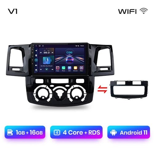 V1 Plus Car Radio For Toyota Fortuner Hilux Revo Vigo 2007 - 2015 wireless CarPlay Android Auto No 2 din 2din DVD - Multigenus