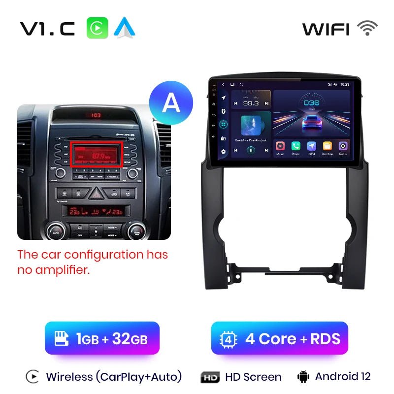 V1pro AI Voice 2 din Android Auto Radio dla Kia Sorento 2 XM 2009 - 2012 Carplay Car Multimedia GPS 2din radio samochodowe - Multigenus