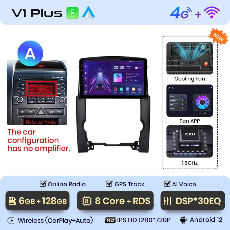 V1pro AI Voice 2 din Android Auto Radio dla Kia Sorento 2 XM 2009 - 2012 Carplay Car Multimedia GPS 2din radio samochodowe - Multigenus