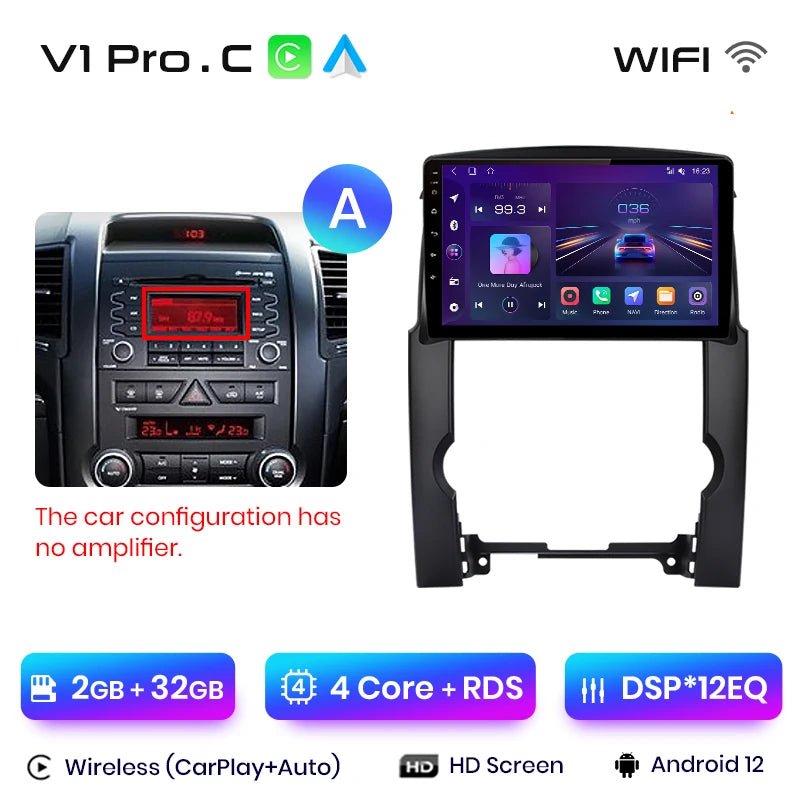 V1pro AI Voice 2 din Android Auto Radio dla Kia Sorento 2 XM 2009 - 2012 Carplay Car Multimedia GPS 2din radio samochodowe - Multigenus