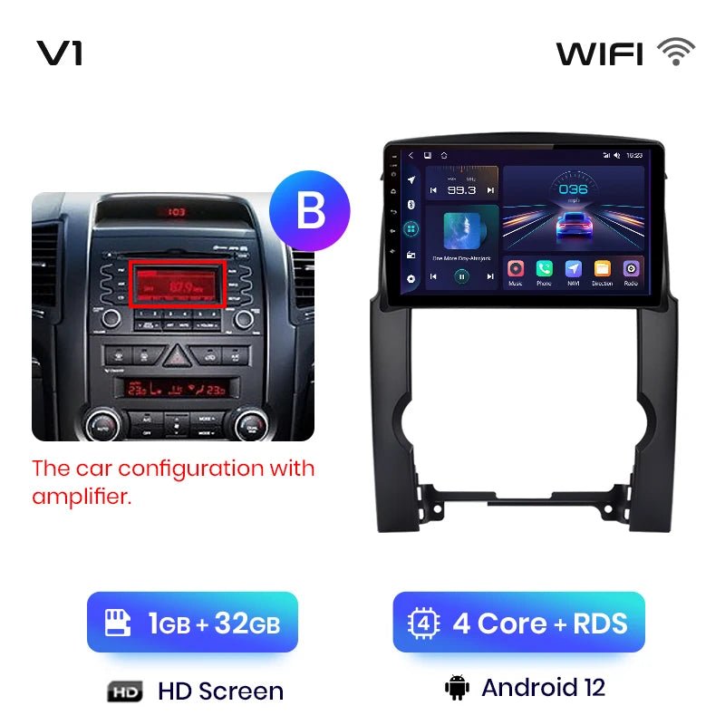 V1pro AI Voice 2 din Android Auto Radio dla Kia Sorento 2 XM 2009 - 2012 Carplay Car Multimedia GPS 2din radio samochodowe - Multigenus