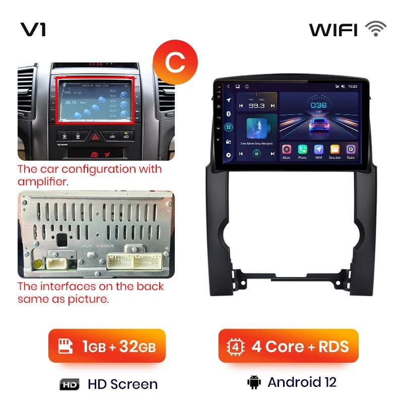 V1pro AI Voice 2 din Android Auto Radio dla Kia Sorento 2 XM 2009 - 2012 Carplay Car Multimedia GPS 2din radio samochodowe - Multigenus