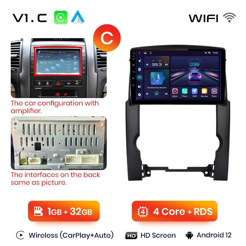 V1pro AI Voice 2 din Android Auto Radio dla Kia Sorento 2 XM 2009 - 2012 Carplay Car Multimedia GPS 2din radio samochodowe - Multigenus