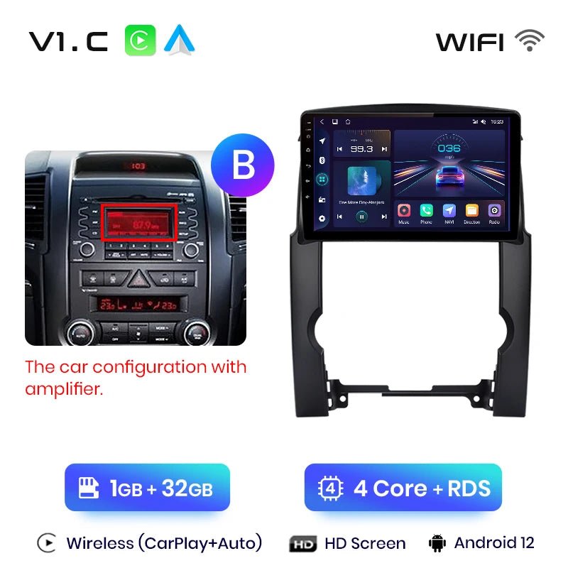 V1pro AI Voice 2 din Android Auto Radio dla Kia Sorento 2 XM 2009 - 2012 Carplay Car Multimedia GPS 2din radio samochodowe - Multigenus