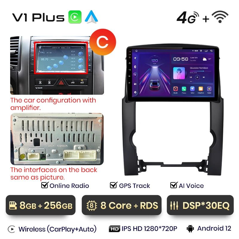 V1pro AI Voice 2 din Android Auto Radio dla Kia Sorento 2 XM 2009 - 2012 Carplay Car Multimedia GPS 2din radio samochodowe - Multigenus