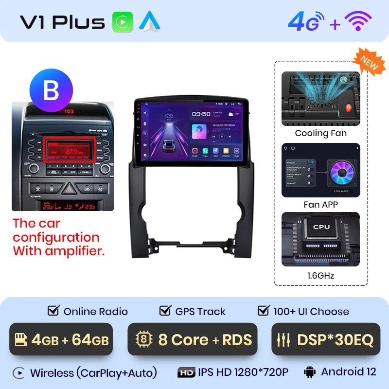 V1pro AI Voice 2 din Android Auto Radio dla Kia Sorento 2 XM 2009 - 2012 Carplay Car Multimedia GPS 2din radio samochodowe - Multigenus