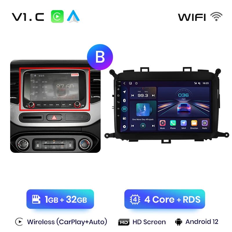 V1Pro AI Voice 4G Carplay Android Auto - Multimedia 2DIN GPS Radio dla Kia Carens 2013 - 2018 - Multigenus