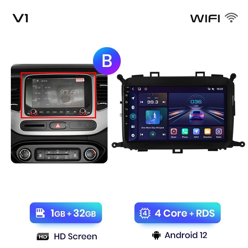 V1Pro AI Voice 4G Carplay Android Auto - Multimedia 2DIN GPS Radio dla Kia Carens 2013 - 2018 - Multigenus