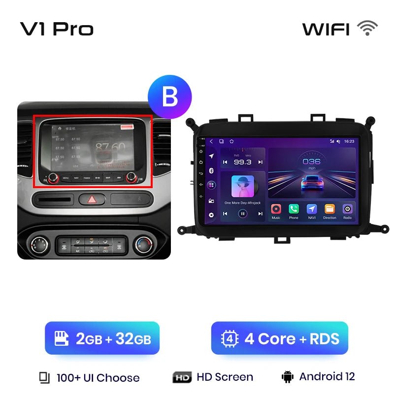 V1Pro AI Voice 4G Carplay Android Auto - Multimedia 2DIN GPS Radio dla Kia Carens 2013 - 2018 - Multigenus