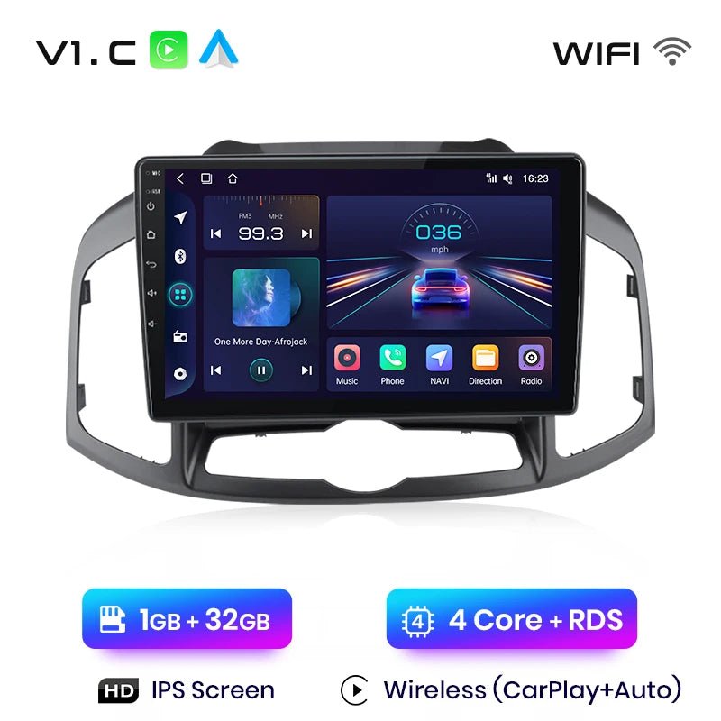 V1pro AI Voice Android Auto Radio Samochodowe dla Chevrolet Captiva 2011 - 2016 | 4G CarPlay 2DIN GPS Multimedia - Multigenus