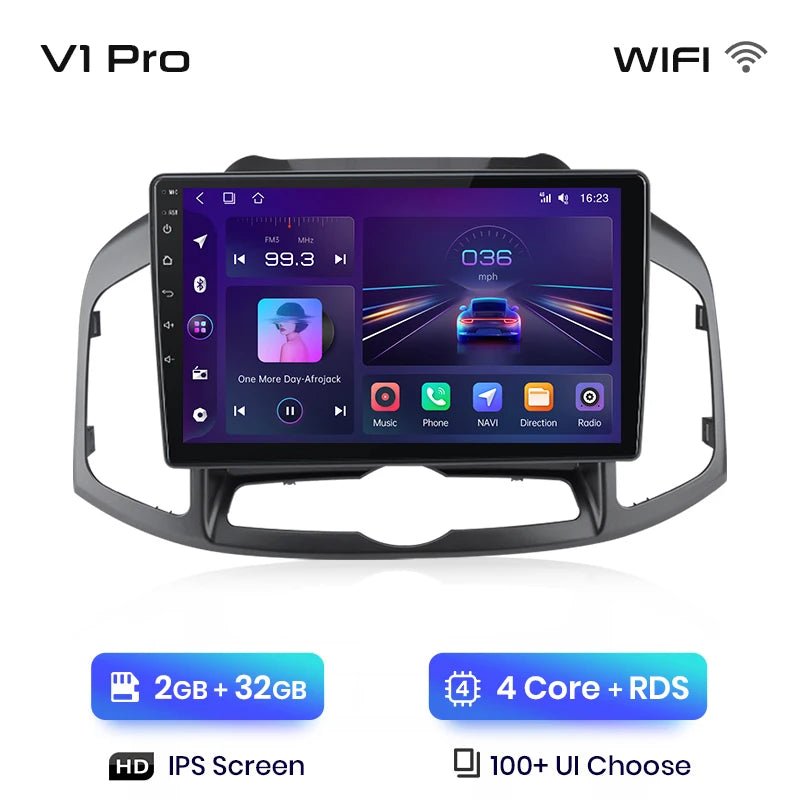 V1pro AI Voice Android Auto Radio Samochodowe dla Chevrolet Captiva 2011 - 2016 | 4G CarPlay 2DIN GPS Multimedia - Multigenus