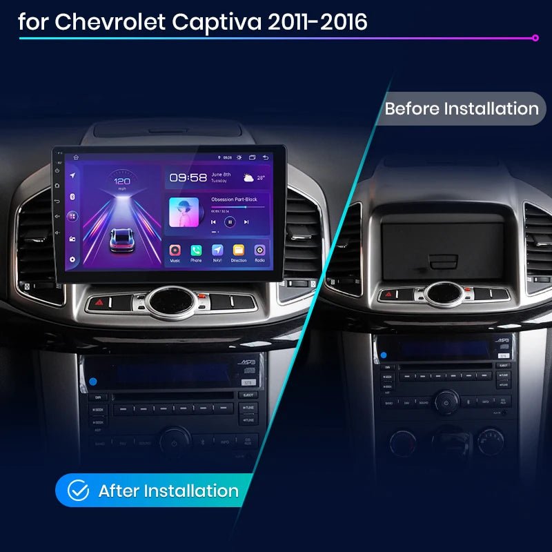 V1pro AI Voice Android Auto Radio Samochodowe dla Chevrolet Captiva 2011 - 2016 | 4G CarPlay 2DIN GPS Multimedia - Multigenus