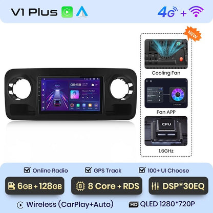 V1Pro AI Voice Radio Multimedialne GPS 2 Din z Android Auto i CarPlay dla Mercedes - Benz Sprinter (2018 - 2022) - Multigenus