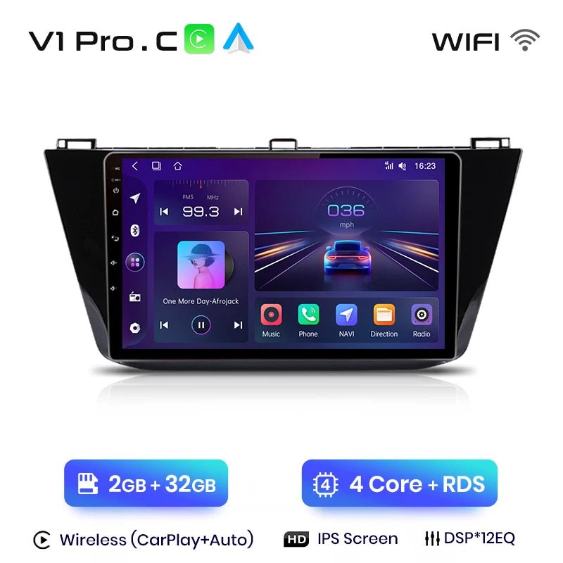 V1Pro Radio Multimedialne Android Auto i CarPlay dla VW Tiguan (2016 - 2020) - 4G GPS 2DIN Autoradio - Multigenus